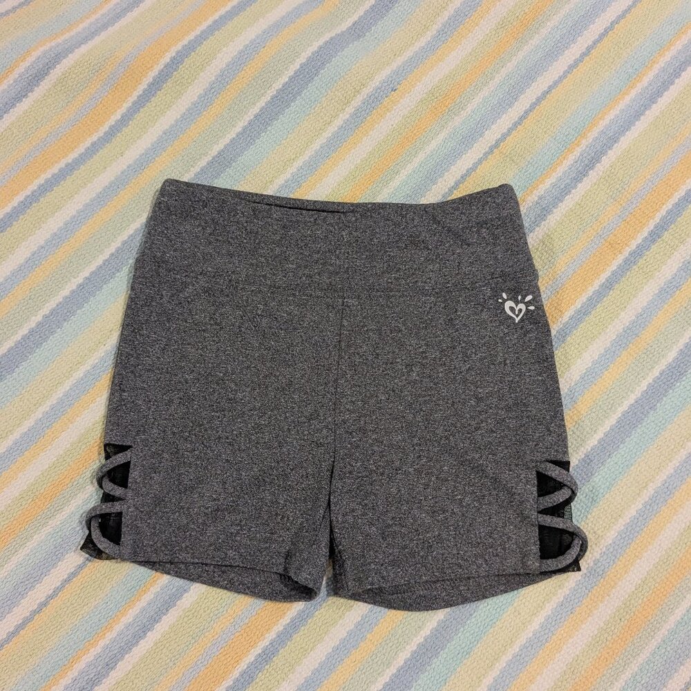 Girls Justice active gray pull on shorts size 8